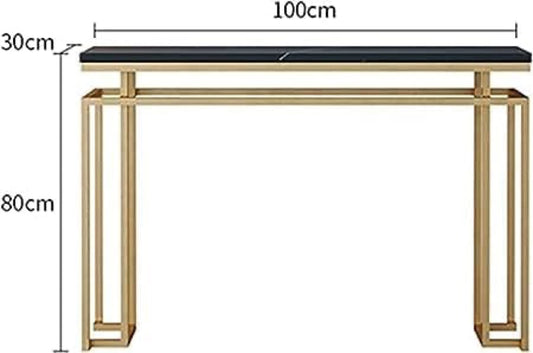 Modern Black & Gold Console Table with Elegant Decor