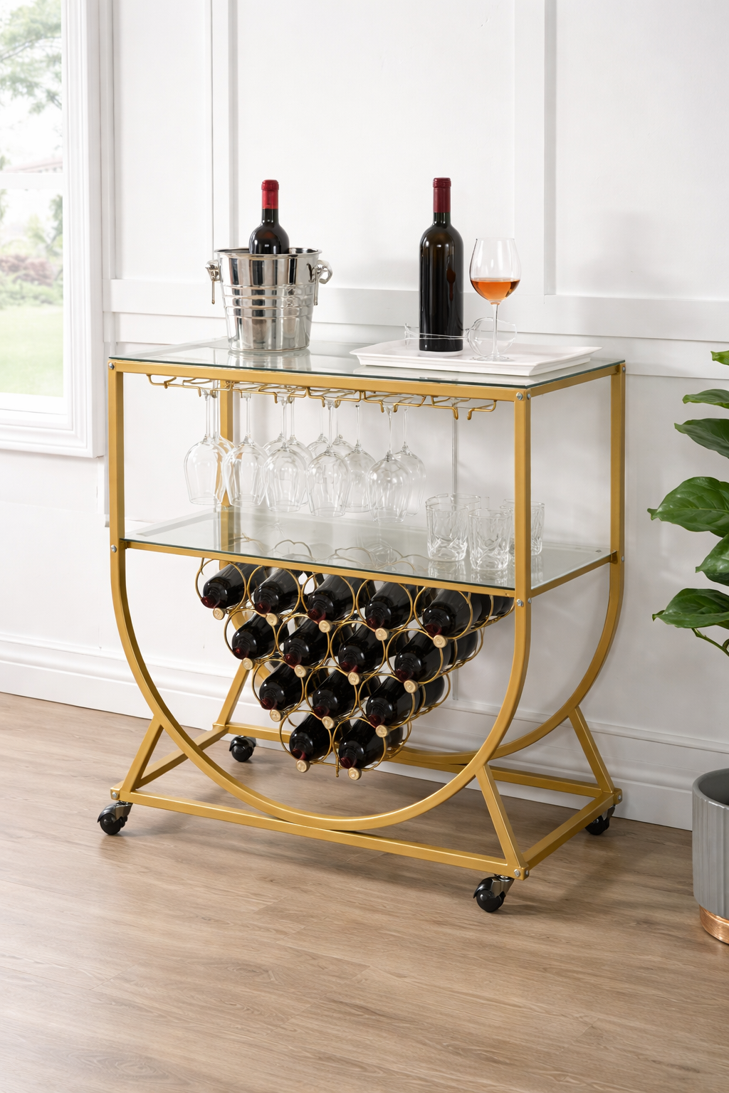 Signature Wine Display Bar Cart