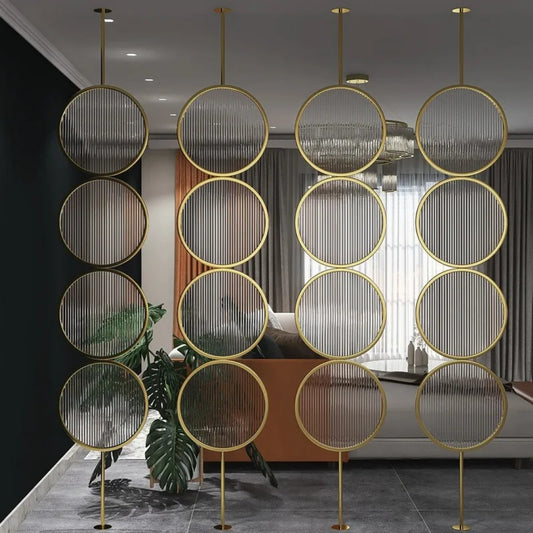 Luxury Golden Circular Glass Room Divider