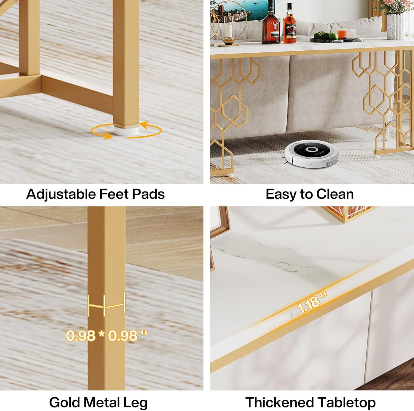 Luxury Gold Console Table