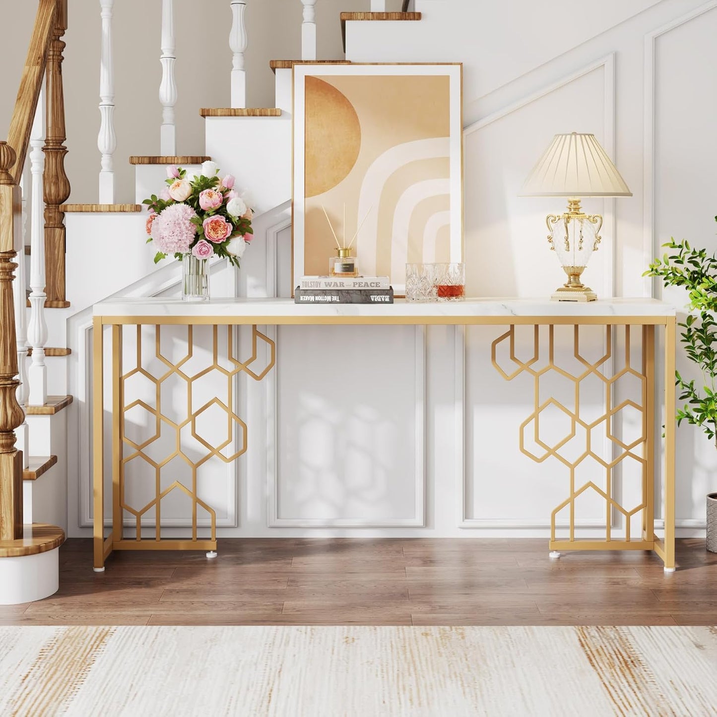 Luxury Gold Console Table