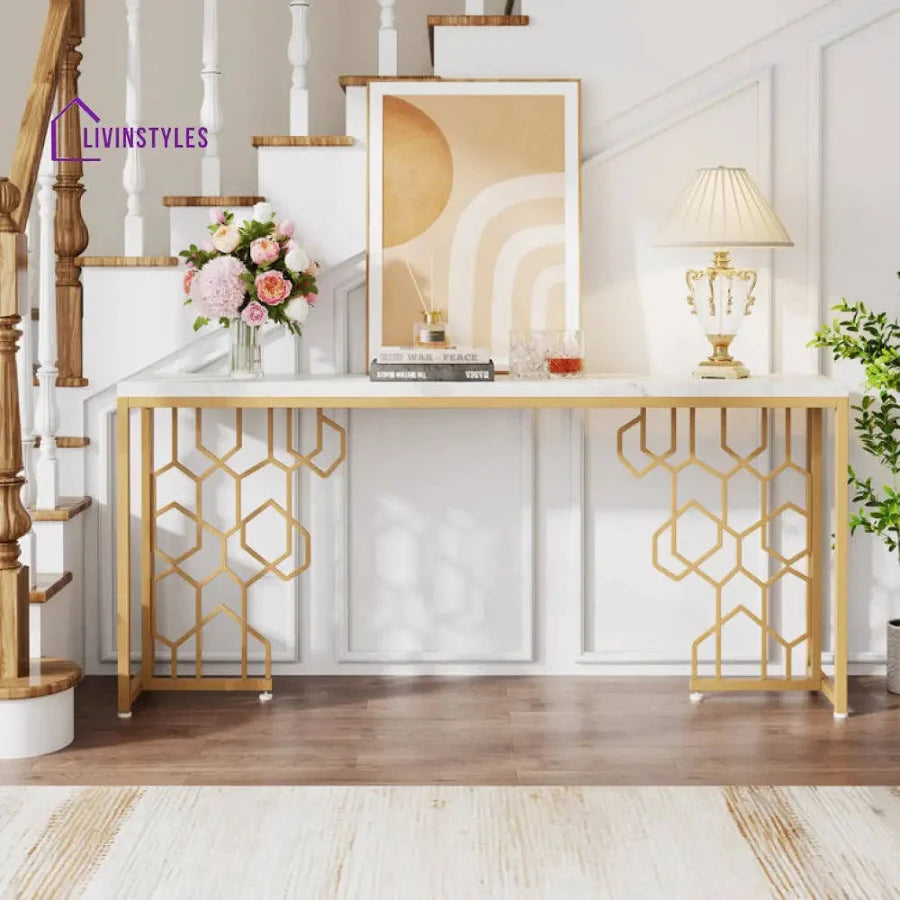 Luxury Gold Console Table