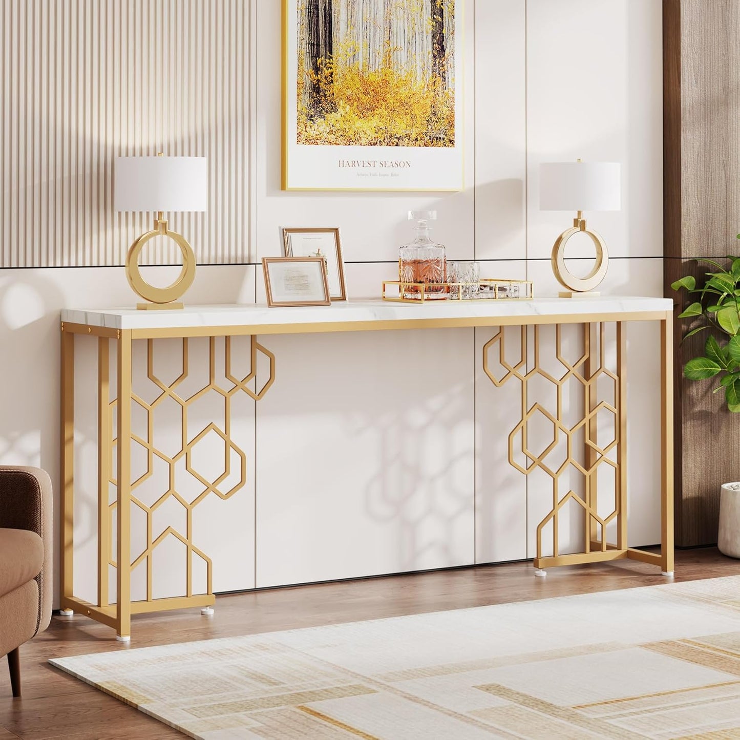 Luxury Gold Console Table