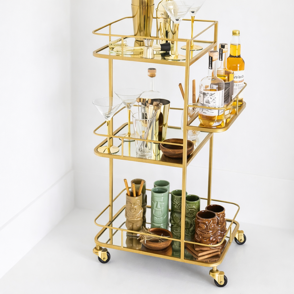 Chic Rolling Cocktail Station