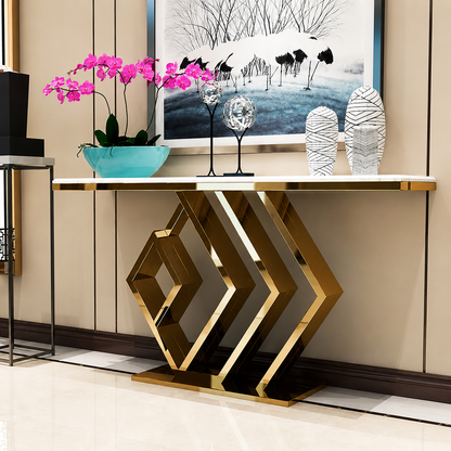 Luxury Console Table with Marble Top