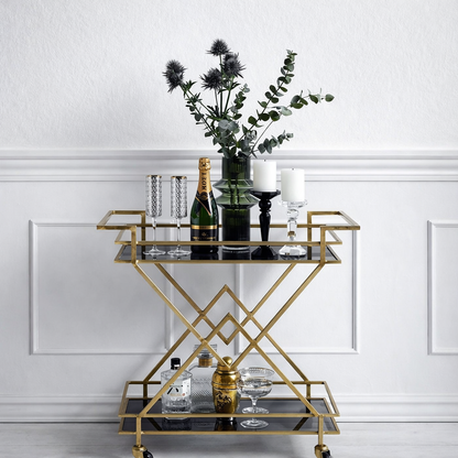 Chic Gold Bar Trolley Flat Lay