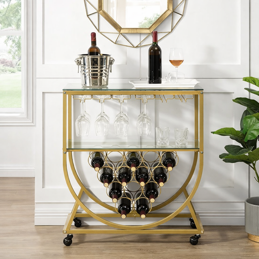 Signature Wine Display Bar Cart