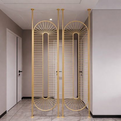 Modern Gold Geometric Partition – Radiating Oval Design
