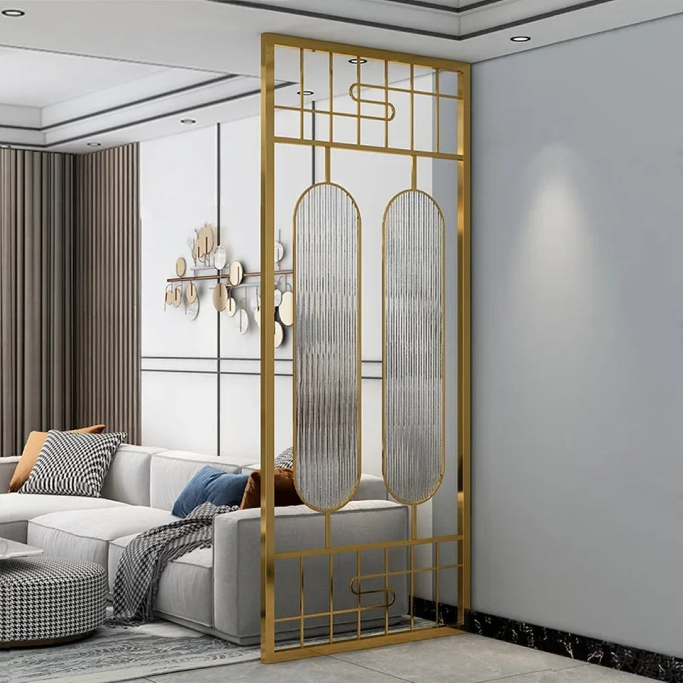Luxury Art Deco Golden Frame Glass Partition – Aurele Exports