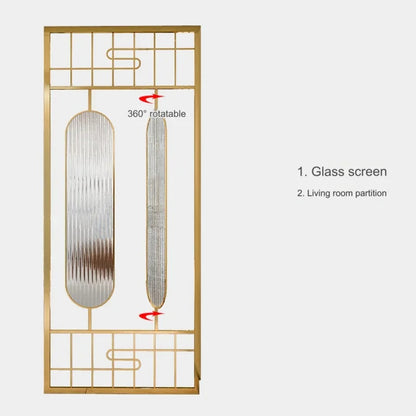 Luxury Art Deco Golden Frame Glass Partition