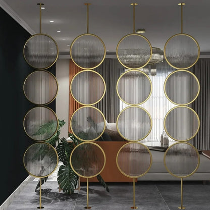 Luxury Golden Circular Glass Room Divider