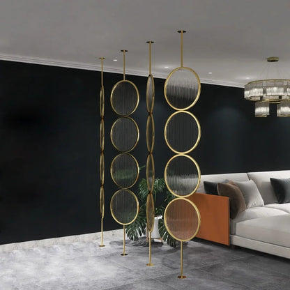 Luxury Golden Circular Glass Room Divider