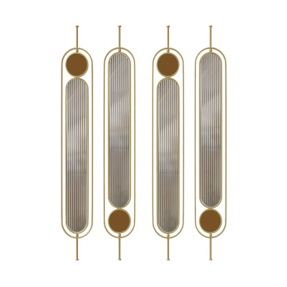 Luxury Art-Deco Partition – Gold Frame with Ribbed Glass & Circular Accents
