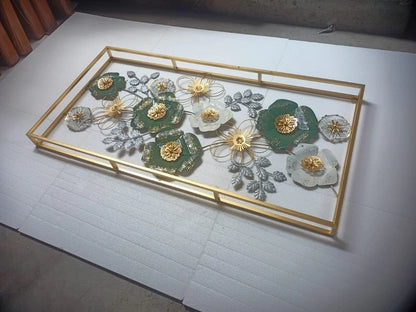 Elegant 3D Metal Floral Wall Art – Handcrafted Home Décor Panel