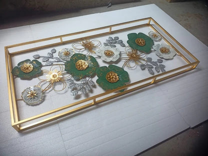 Elegant 3D Metal Floral Wall Art – Handcrafted Home Décor Panel