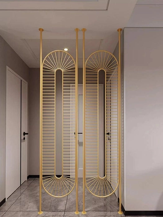 Modern Gold Geometric Partition – Radiating Oval Design