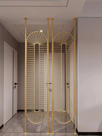 Modern Gold Geometric Partition – Radiating Oval Design