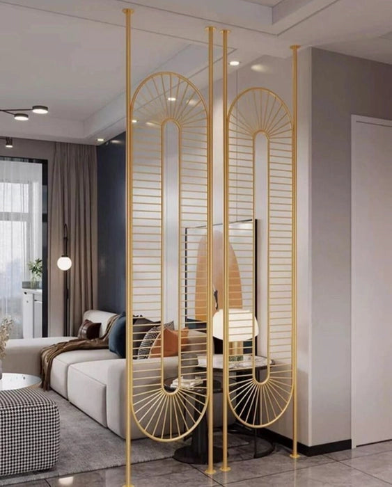 Modern Gold Geometric Partition – Radiating Oval Design