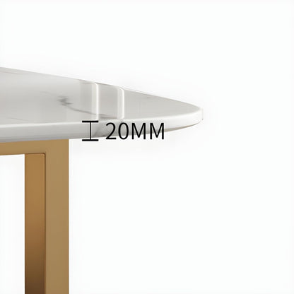 Modern White Marble Dining Table Set with Golden Base & Shell-Back Chairs – 6 Seater