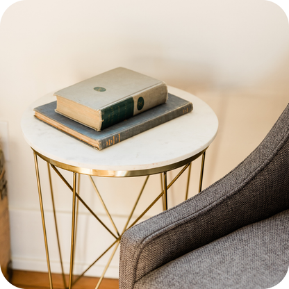 Astral White and Gold Dining Table with Chairs