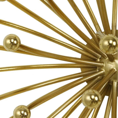 3D Abstract Burst Metal Wall Art – Golden Wall Sculpture (Set of 3)