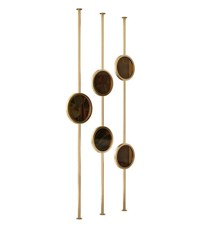 Luxury Gold Frame Circular Mirror Partition – Art Deco Style