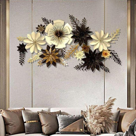 Modern Iron and Gold Floral Wall Art