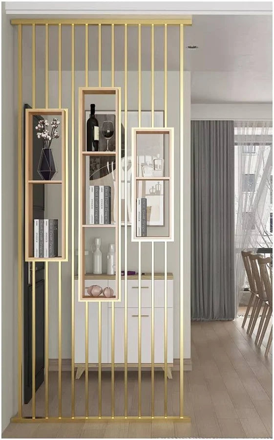 Luxury Wooden Slat Partition Shelf Divider