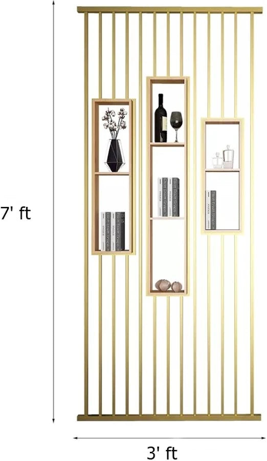 Luxury Wooden Slat Partition Shelf Divider