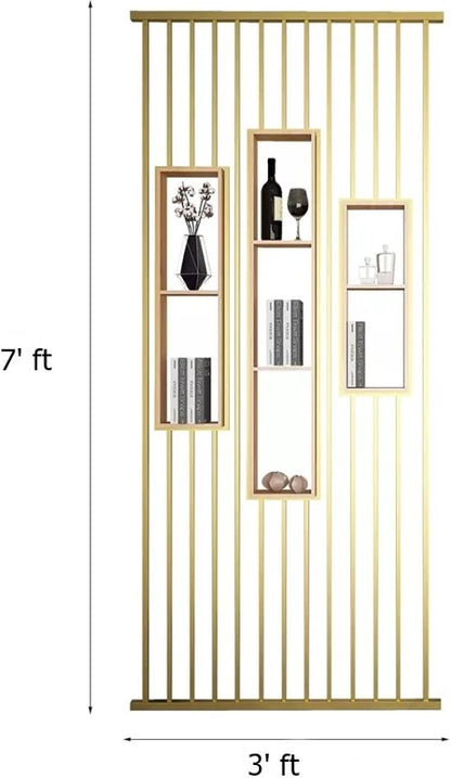 Luxury Wooden Slat Partition Shelf Divider